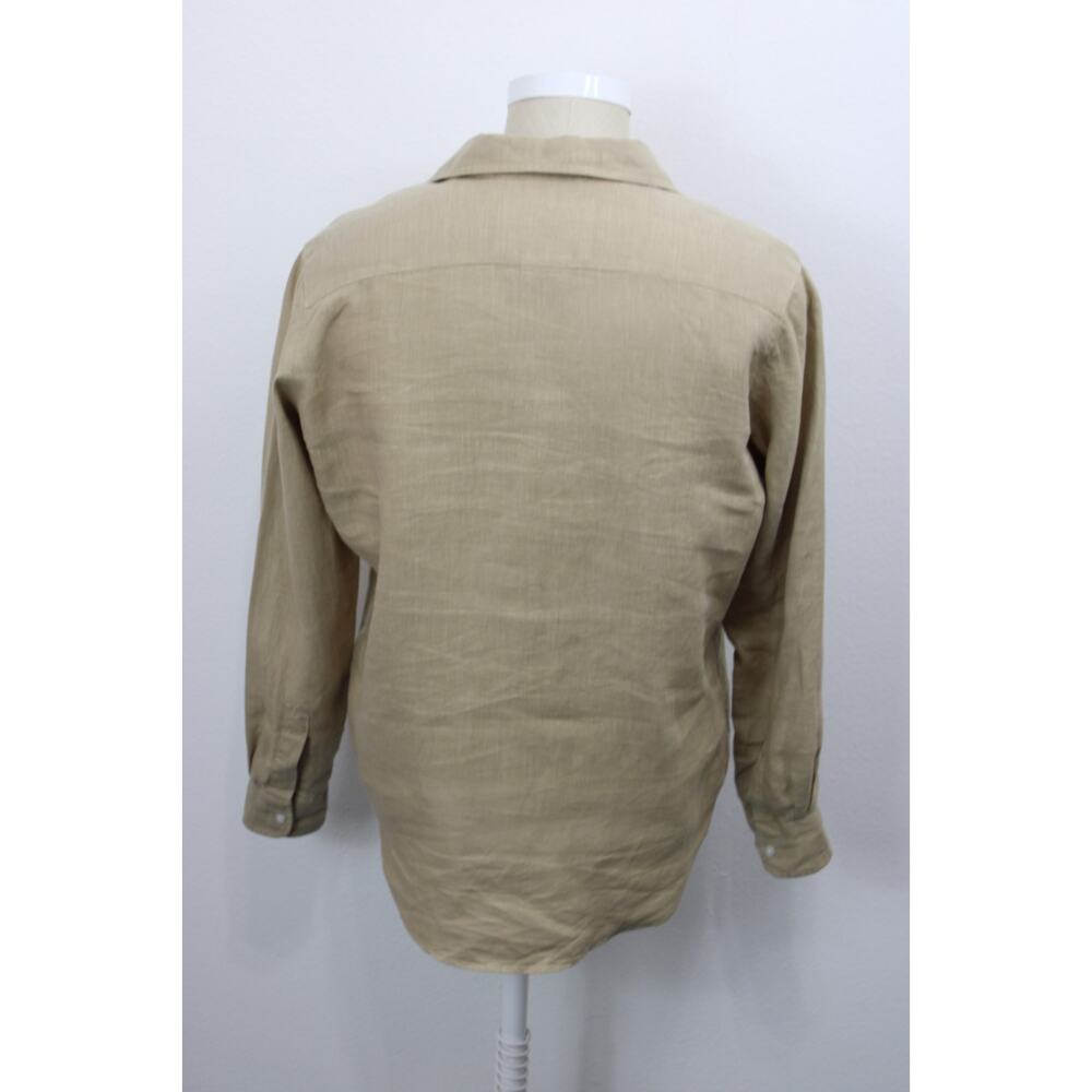 Frank & Eileen "Eileen" Sand Beige 100% Linen Button Up Shirt Women’s Small - Picture 4 of 8